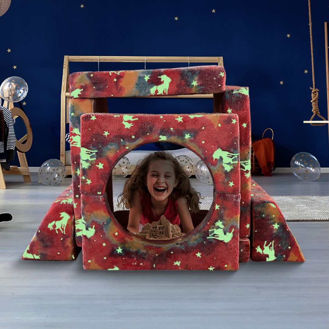 Speelbank-Sofa voor kinderen – 10-delig set voor slaap- en speelruimte - KomfortKissen.de