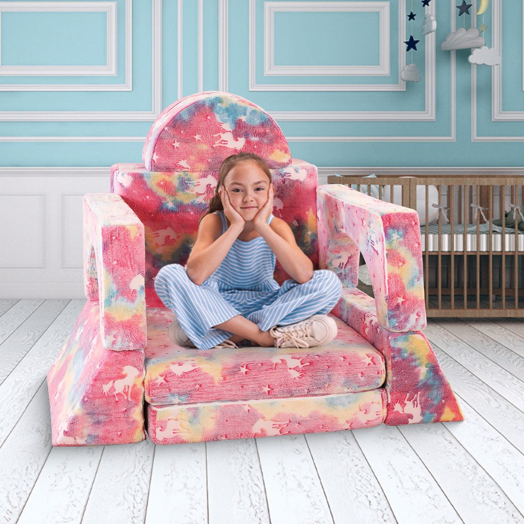 Speelbank-Sofa voor kinderen – 10-delig set voor slaap- en speelruimte - KomfortKissen.de