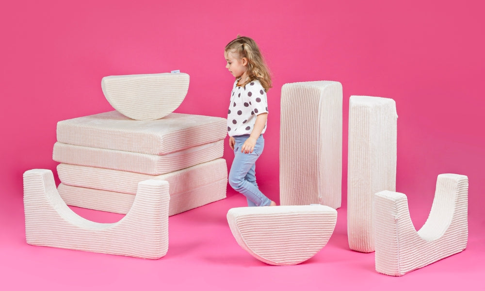 Speelbank-Sofa voor kinderen – 10-delig set voor slaap- en speelruimte - KomfortKissen.de