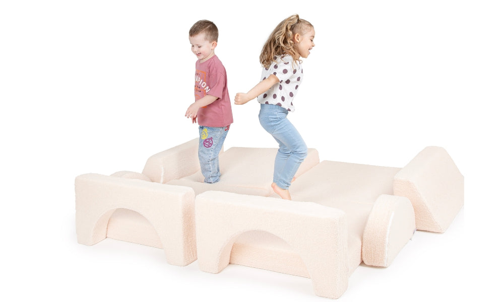 Speelbank-Sofa voor kinderen – 10-delig set voor slaap- en speelruimte - KomfortKissen.de