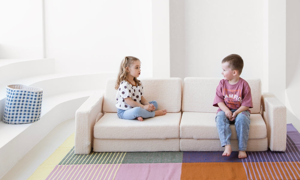 Speelbank-Sofa voor kinderen – 10-delig set voor slaap- en speelruimte - KomfortKissen.de
