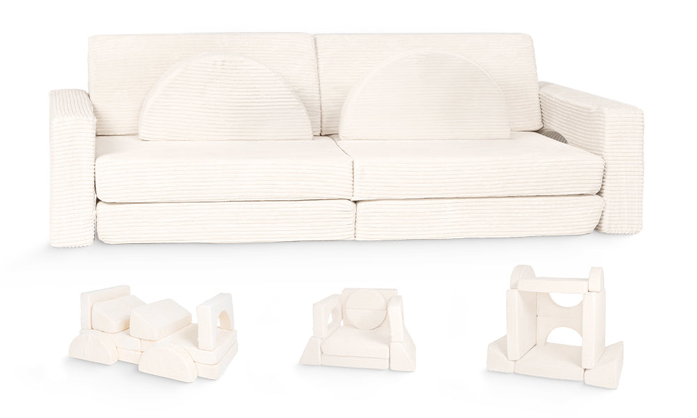 Speelbank-Sofa voor kinderen – 10-delig set voor slaap- en speelruimte - KomfortKissen.de