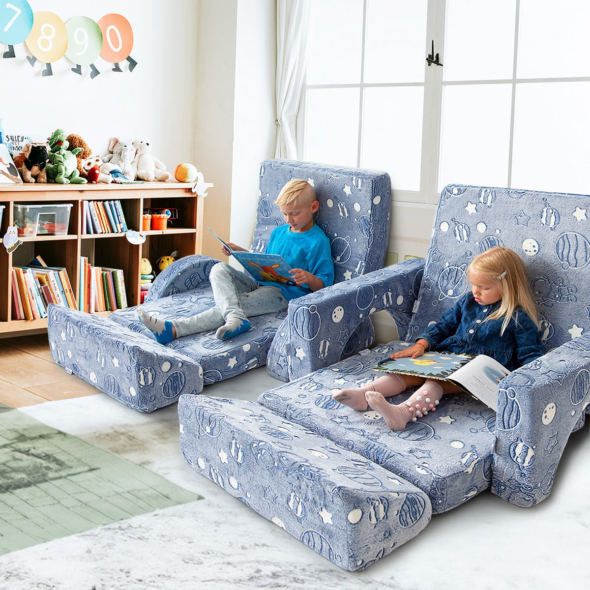 Speelbank-Sofa voor kinderen – 10-delig set voor slaap- en speelruimte - KomfortKissen.de