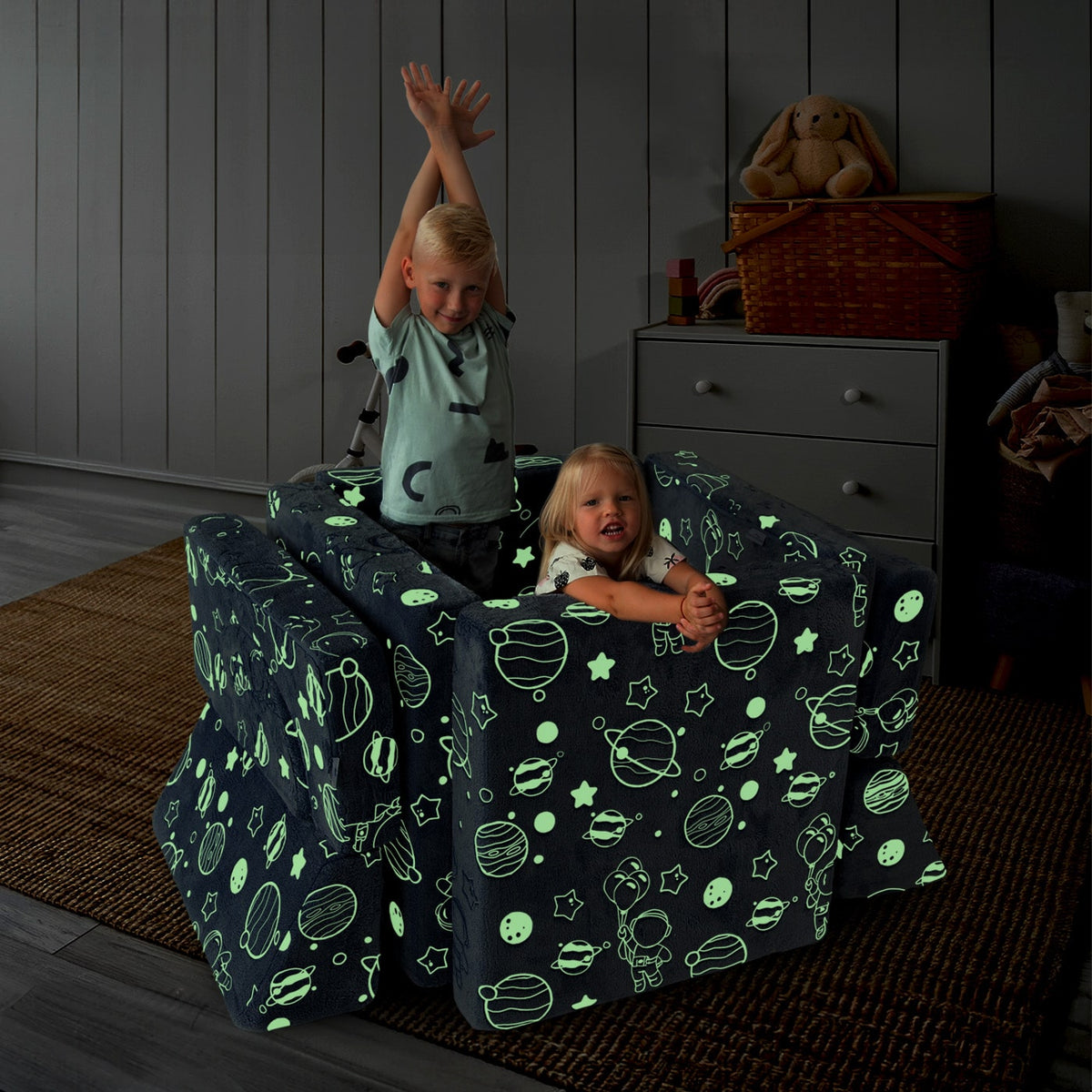Speelbank-Sofa voor kinderen – 10-delig set voor slaap- en speelruimte - KomfortKissen.de