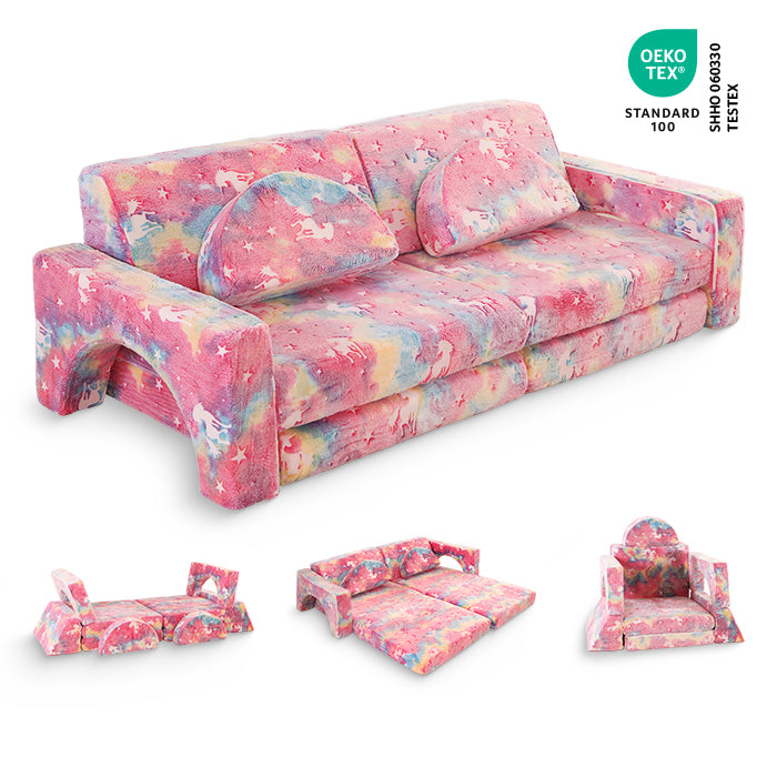 Speelbank-sofa voor kinderen – 10-delige set voor slaap- en speelruimte