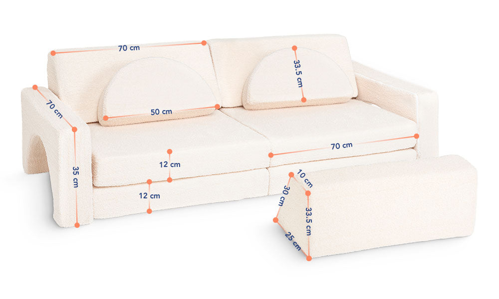 Speelbank-Sofa voor kinderen – 10-delig set voor slaap- en speelruimte - KomfortKissen.de