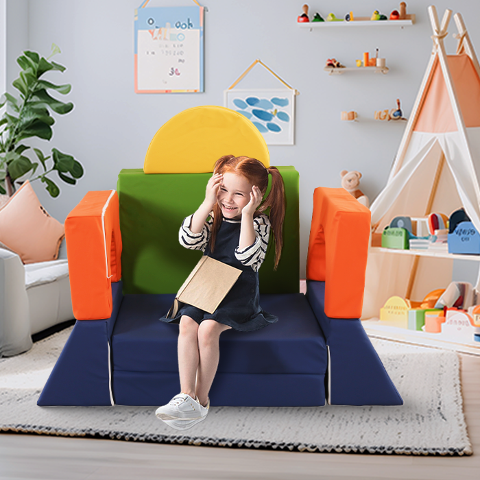Speelbank-Sofa voor kinderen – 10-delig set voor slaap- en speelruimte - KomfortKissen.de