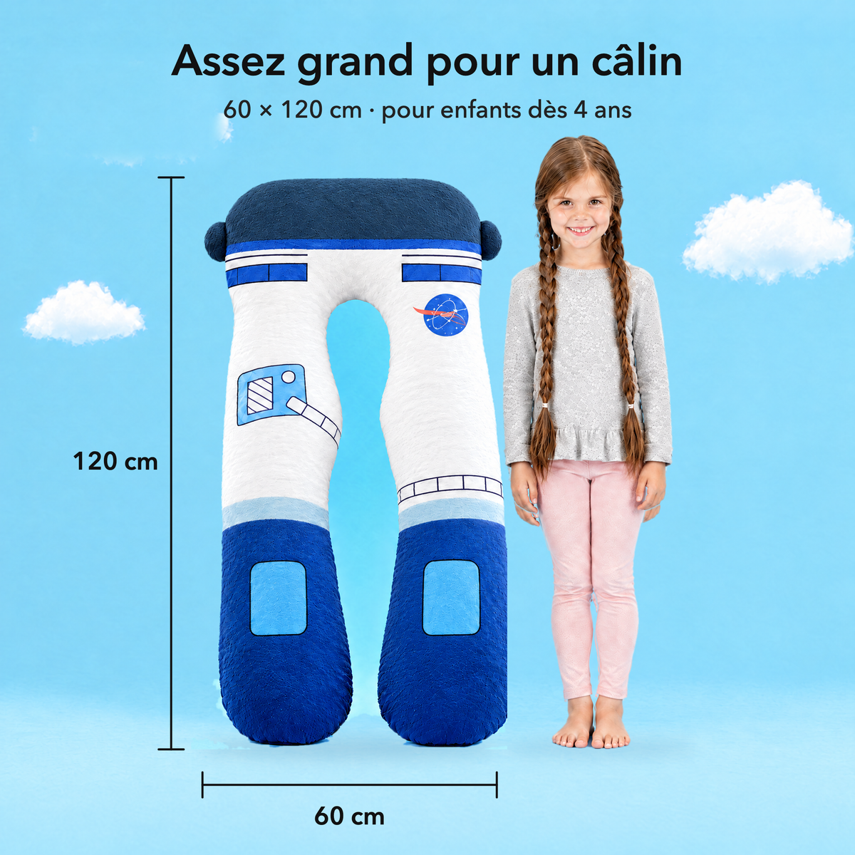 Astronaute – Taille 60 × 120 cm comparée à un enfant